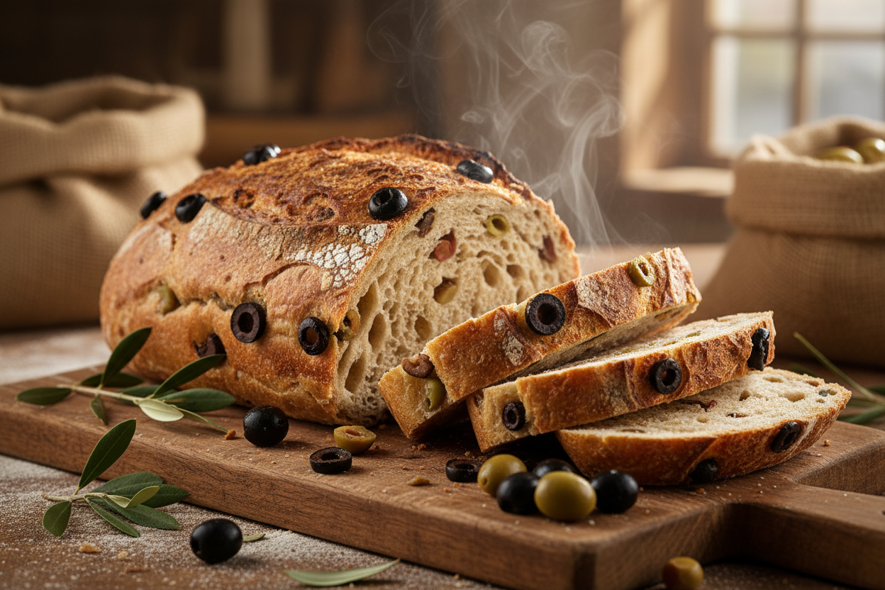 Olive Bread Using Brown Bread Flour